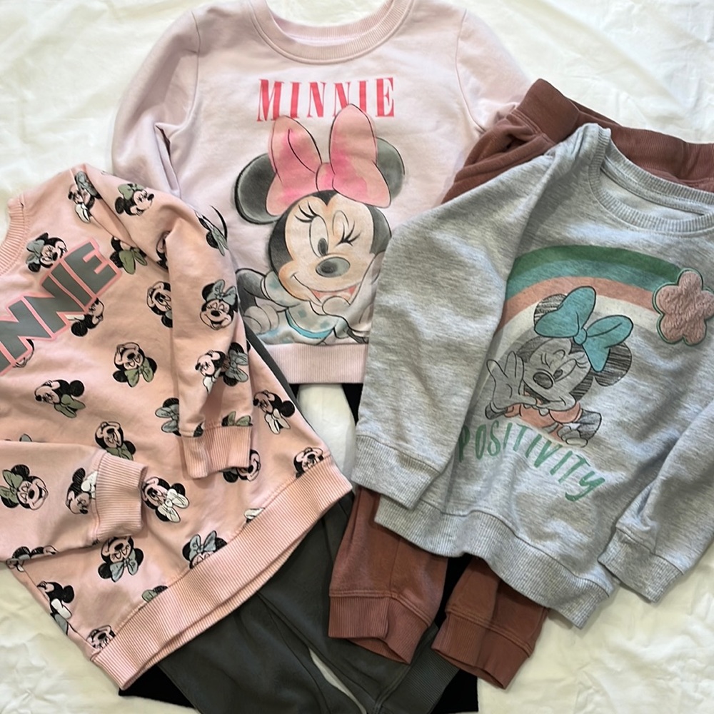 DISNEY Minnie Mouse Sweatshirts and Joggers - Kids Size 4/5 Small